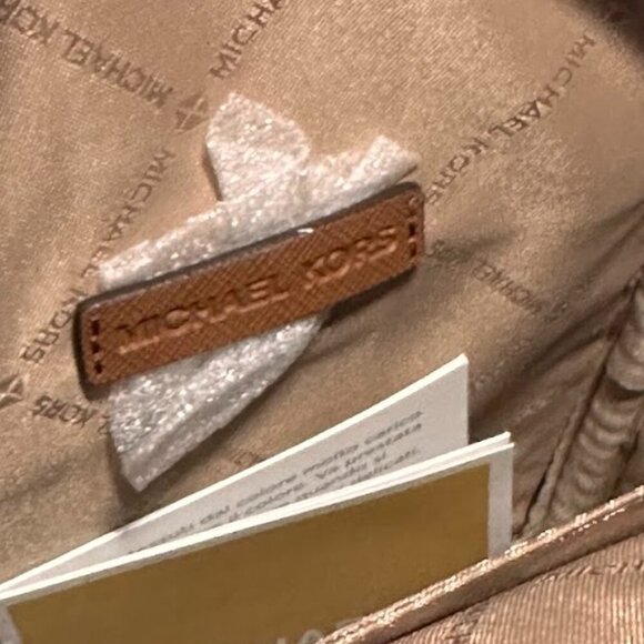 Michael Kors Jet Set Travel $398 Medium Signature Logo Crossbody Brown NWT - Picture 6 of 15